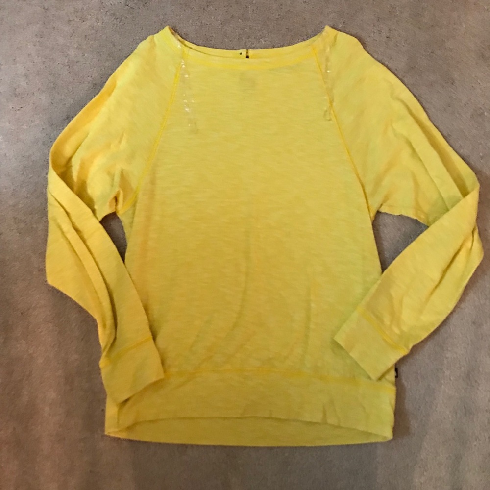 North Face yellow long sleeve shirt
